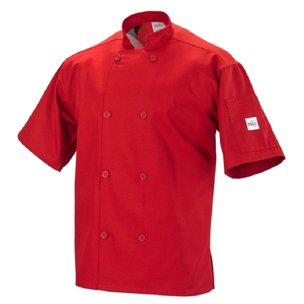 Mercer Culinary M60019RDXS Millennia Air® Unisex Jacket X-small Short Sleeve