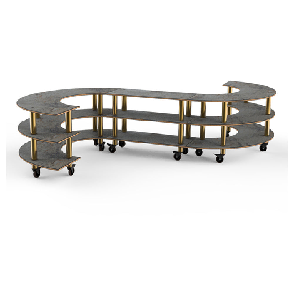 Steelite MGCMSB02GBXW Mogogo Buffet Solutions Modular Serving Station 3-tier 141-1/2" X 124" X 35"H