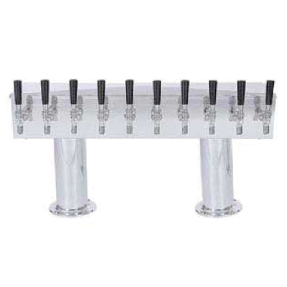 Micro Matic DPT410PSSKR Double Pedestal Draft Beer Tower Countertop 30"W X 15-9/16"H