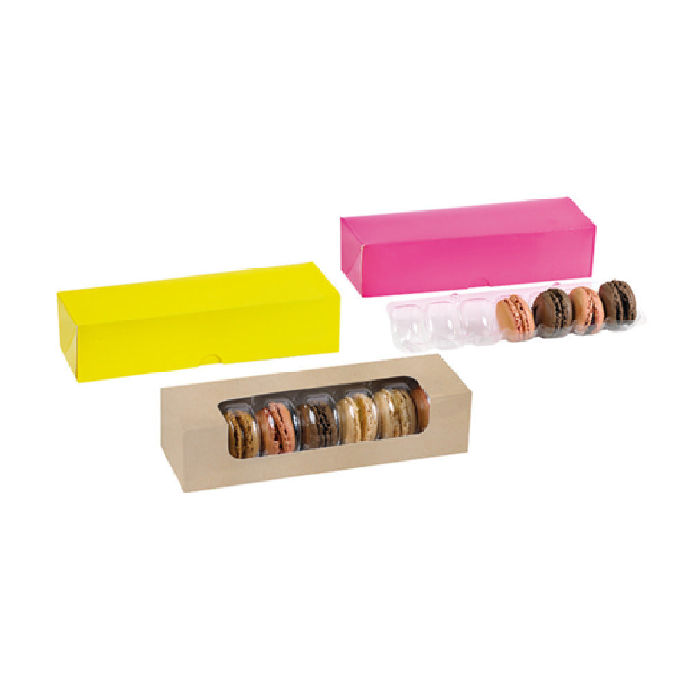 PacknWood 210MAC7PLA - Box PLA Window For 7 Macarons, 2.7"W X 8.5"D X 1.8"H, PLA