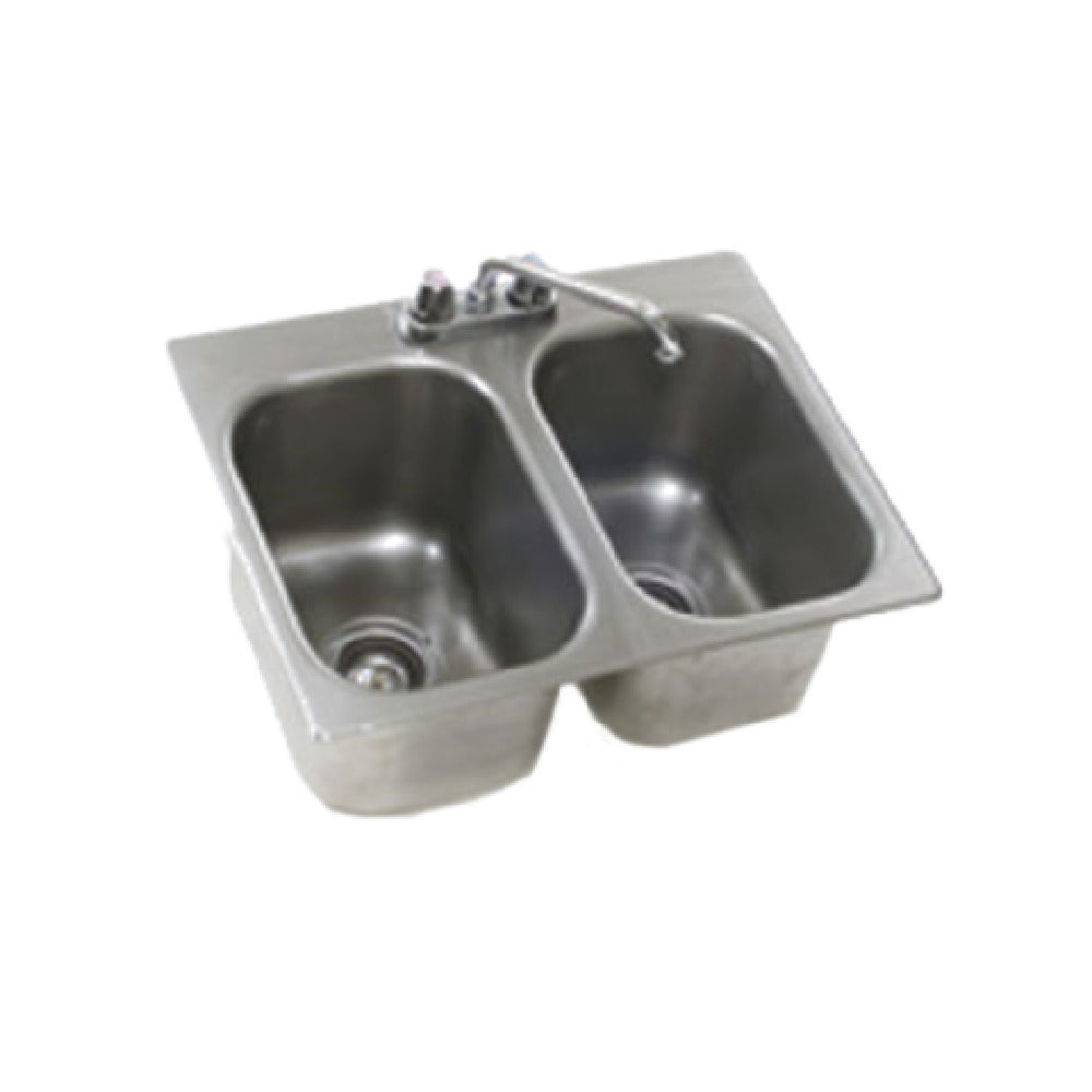 Eagle SR10-14-9.5-2 Self-Rimming Drop-In Sink Two Compartment 10" Wide X 14" Front-to-back X 9-1/2" Deep Bowls