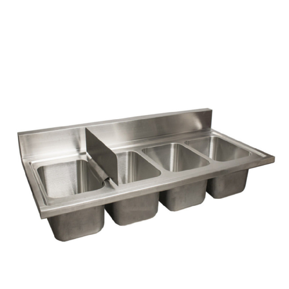 BK Resources DDI4-R5-1014HS Drop-In Sink (4) Compartment 48"W X 24"D