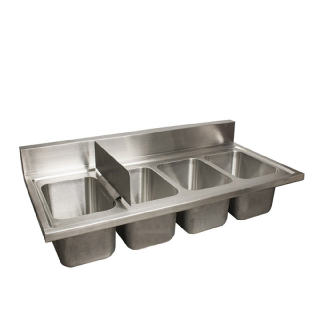 BK Resources DDI4-R5-1014HS Drop-In Sink (4) Compartment 48"W X 24"D