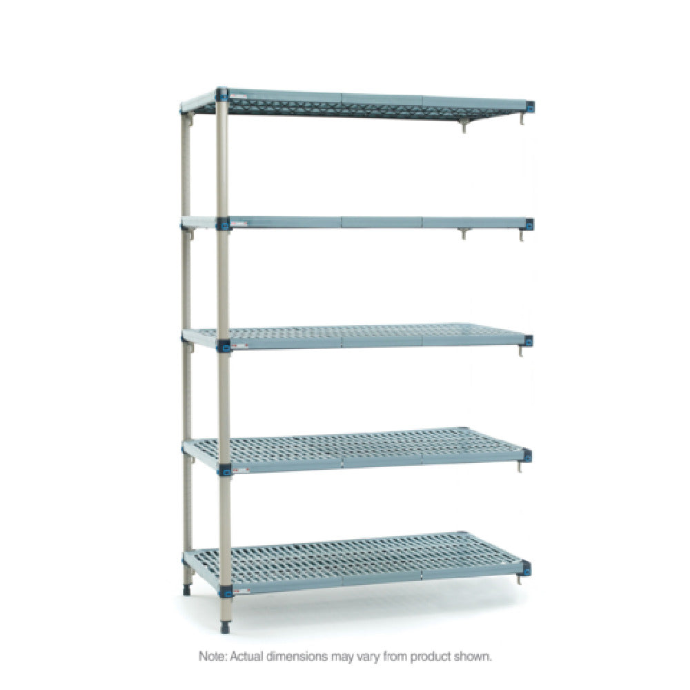 Metro 5AQ357G3 MetroMax® Q Add-On Shelving Unit 48"W X 18"D X 74"H (5) Quick-adjust Shelves With Removable Polymer Open-grid Shelf Mats And Epoxy Coated One-piece Steel Frames