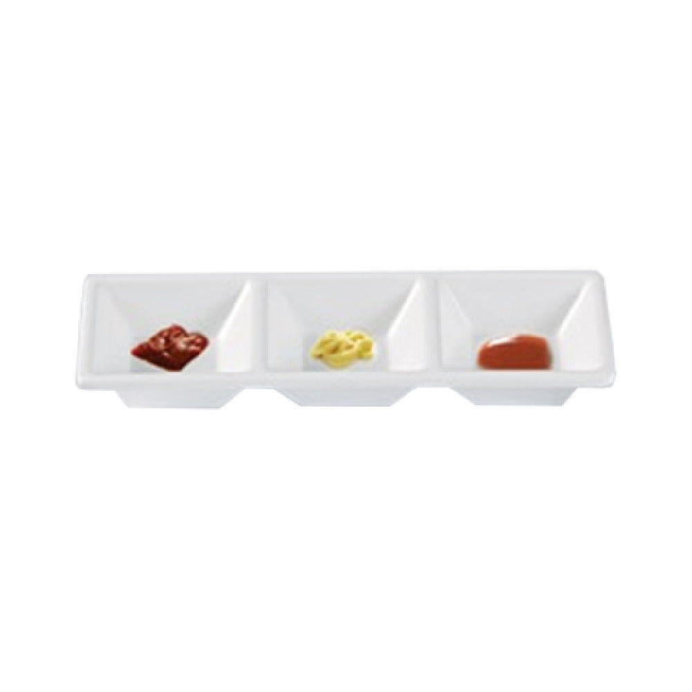 Yanco RM-064 Rome Dessert Dish 7-1/2"L X 2-1/2"W 3-compartments