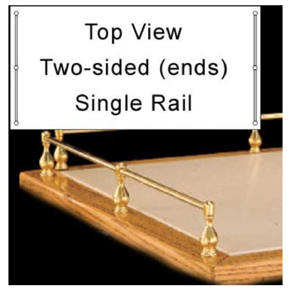 Forbes Industries 6020 Gallery Rails 2-sided (ends) Single Rail Brass