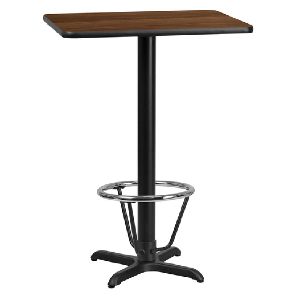 Flash Furniture XU-WALTB-2430-T2222B-3CFR-GG Table 30"W X 24"D X 43-1/8"H Bar Height