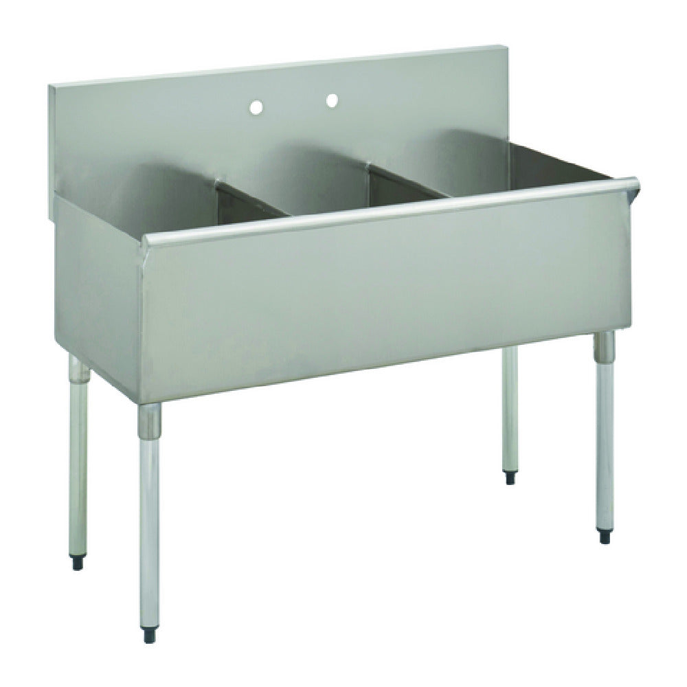 Hubert 70833 - Kratos Utility Sink, 63"W X 24-1/2"D X 41"H. (3) Compartment (3), Bowl