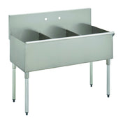 Hubert 70833 - Kratos Utility Sink, 63"W X 24-1/2"D X 41"H. (3) Compartment (3), Bowl