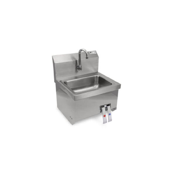 John Boos PBHS-W-1410-KV2APN Pro-Bowl Hand Sink Wall Mount With Apron 14"W X 10" Front-to-back X 5" Deep Bowl