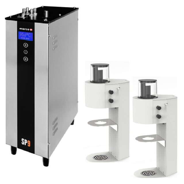 Marco Beverage Systems 1000833W SP9 Twin Head Coffee Brewer White With Under-counter Boiler