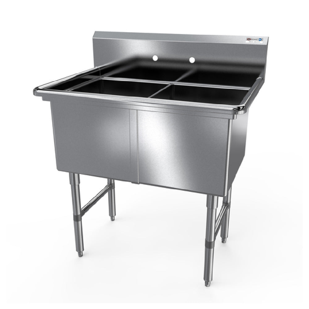 NBR Equipment 2SS-181814 Premium Sink Two-compartment 41-1/8"W X 23-1/2"D X 44-1/16"H Overall Size