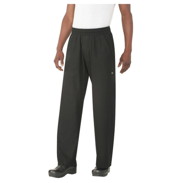 Chef Works BSOLBLKL Better Built Baggy™ Pants Built-in Flat Drawstring Elastic Waistband