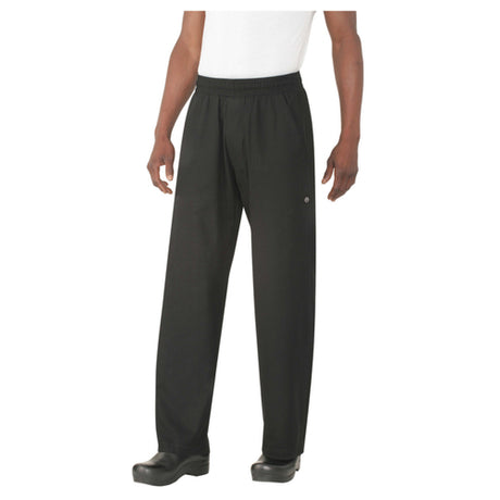 Chef Works BSOL-BLK-L Better Built Baggy™ Pants Built-in Flat Drawstring Elastic Waistband