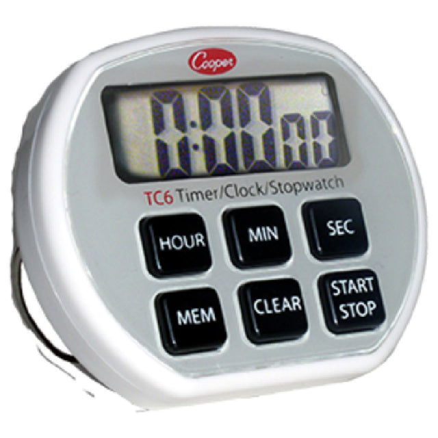 Cooper Atkins TC6-0-8 Digital Timer/Clock/Stopwatch 24-hour Counts Up And Down In One Second Increments