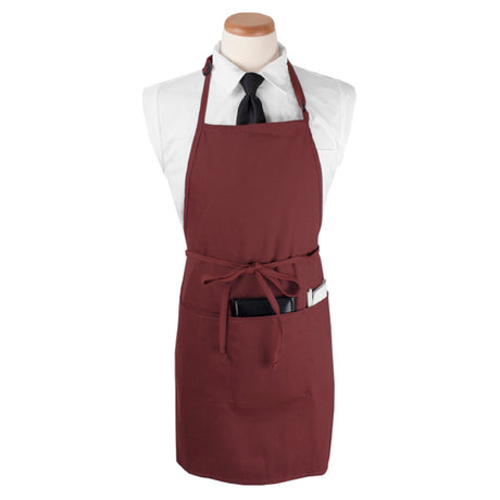 John Ritzenthaler Company CL3PBIAELBG Ritz® Chef's Line® Bib Apron 26" X 31" Extra Long 3 Front Pockets And Pen Pocket