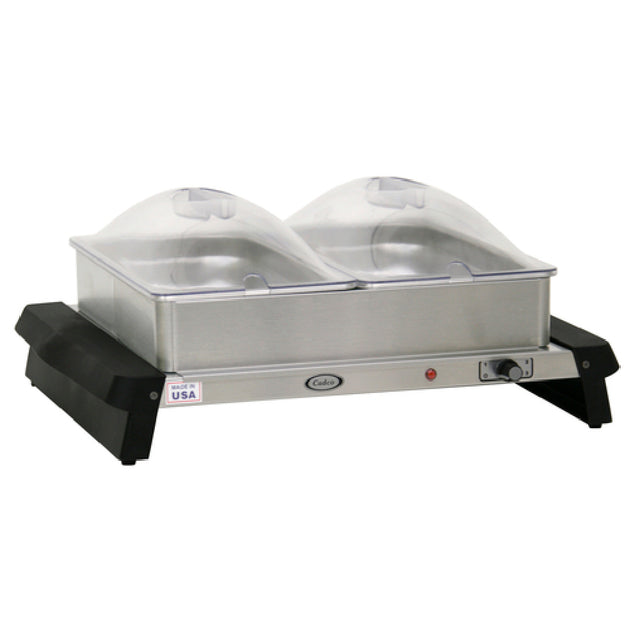 Cadco WTBS-23P Double Buffet Server Countertop 13-1/8" X 14" Warming Zone