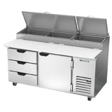 Beverage Air DPD67HC-3 Pizza Top Refrigerated Counter Two-section 67"W