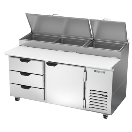 Beverage Air DPD67HC-3 Pizza Top Refrigerated Counter Two-section 67"W