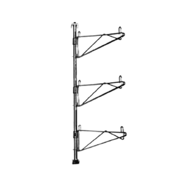 Eagle PWE18-3VG Adjustable Post Wire Wall Mounts Prepackaged End Unit For 18"D Shelves