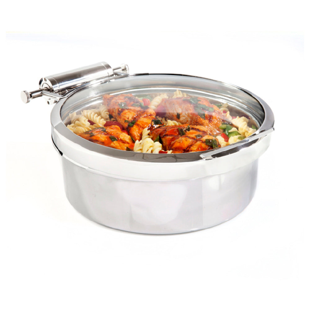 Steelite DW04WGH7SS Round Induction Chafer Full Glass Lid 4.0 Qt 16.0"W X 13.0"D X 6.0"H