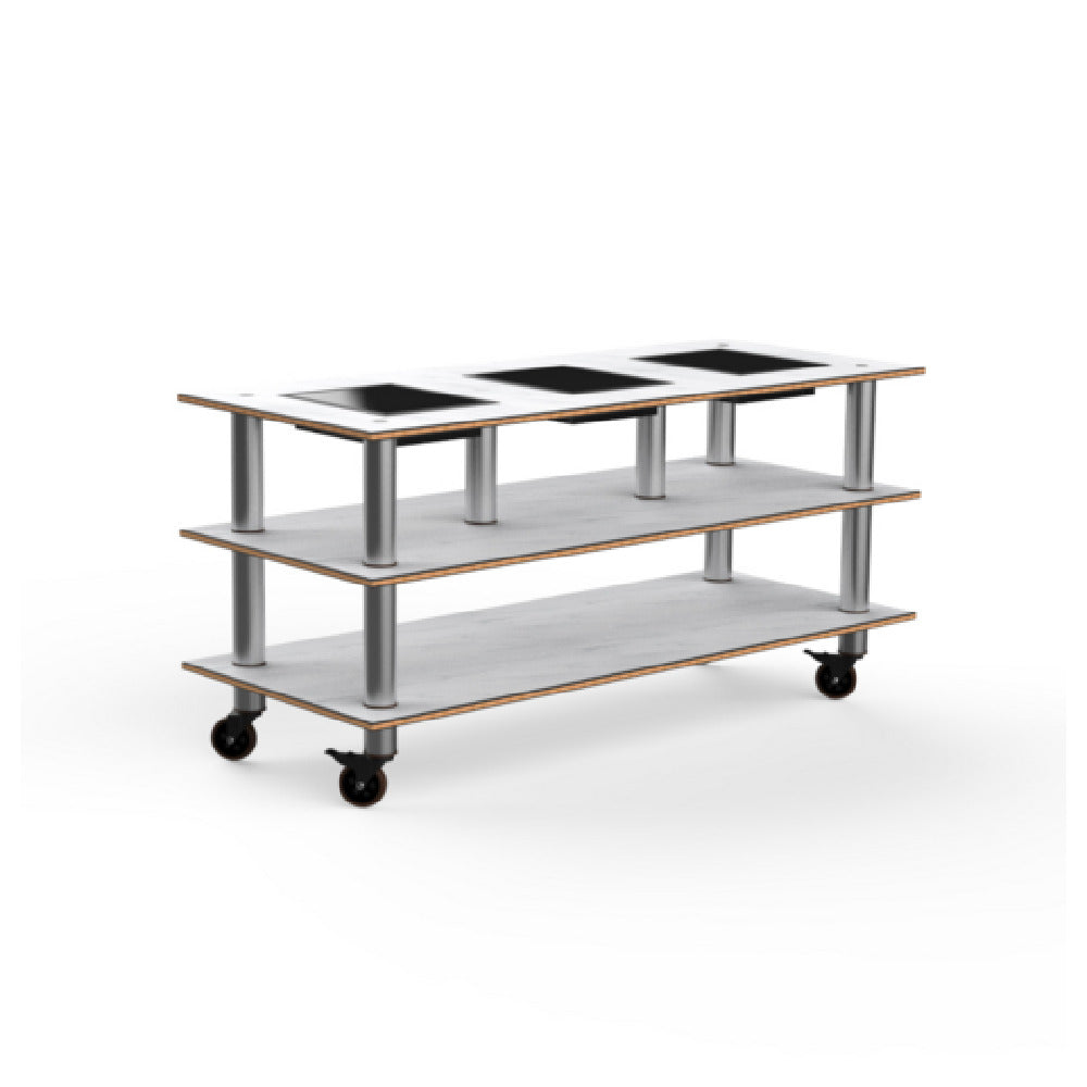 Steelite MGCMLD07CSXW - Modular Triple Warming Unit, Carrera White And Stainless Steel Finish. Mogogo