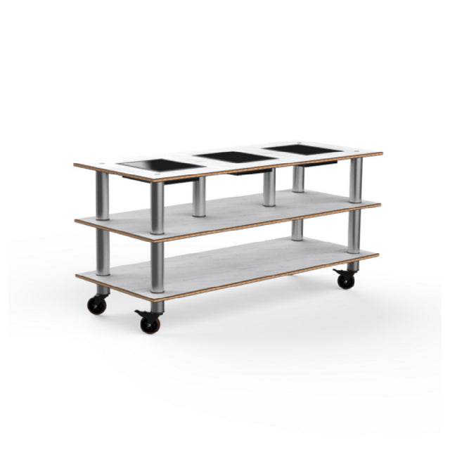 Steelite MGCMLD07CSXW - Modular Triple Warming Unit, Carrera White And Stainless Steel Finish. Mogogo