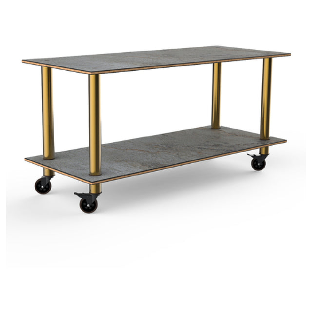 Steelite MGCMDX01GBXW Mogogo Buffet Solutions Modular Serving Table 2-tier 71" X 29-1/2" X 35"H