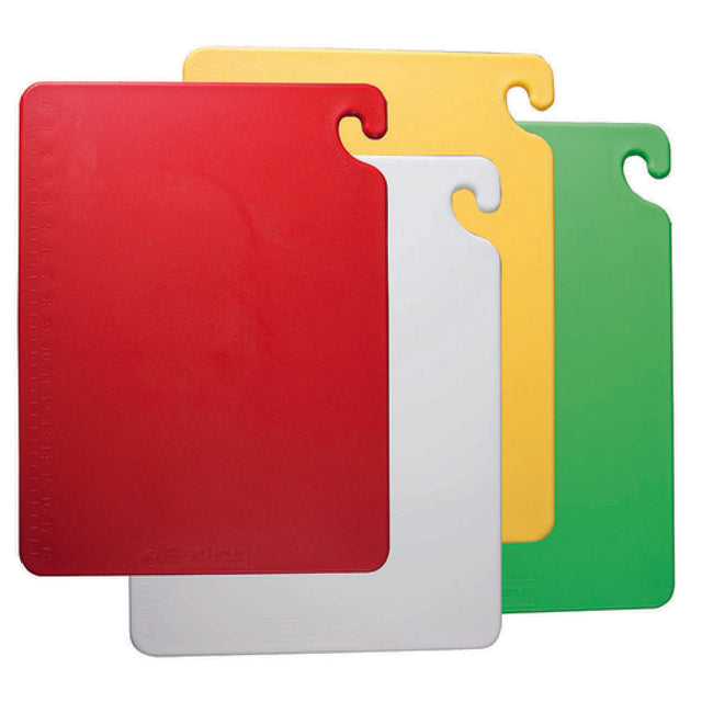 Carlisle CB1218QS San Jamar Cut-N-Carry® Cutting Board Set Includes (4) 12" X 18" X 1/2" Boards (1 Each Yellow Red Green White)