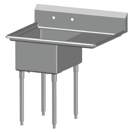 SPG 1N1620-RD24 - Universal Stainless Sink, One Compartment, 24" Right-hand Drainboard