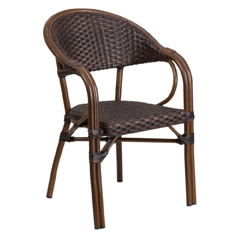 Flash Furniture SDA-AD642003R-2-GG Milano Series Patio Stacking Armchair Curved Back