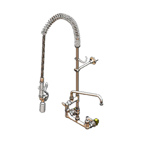 T&S Brass B-0133-12CRVBCE EasyInstall Pre-Rinse Unit 8" Wall Mount 12" Swivel Nozzle