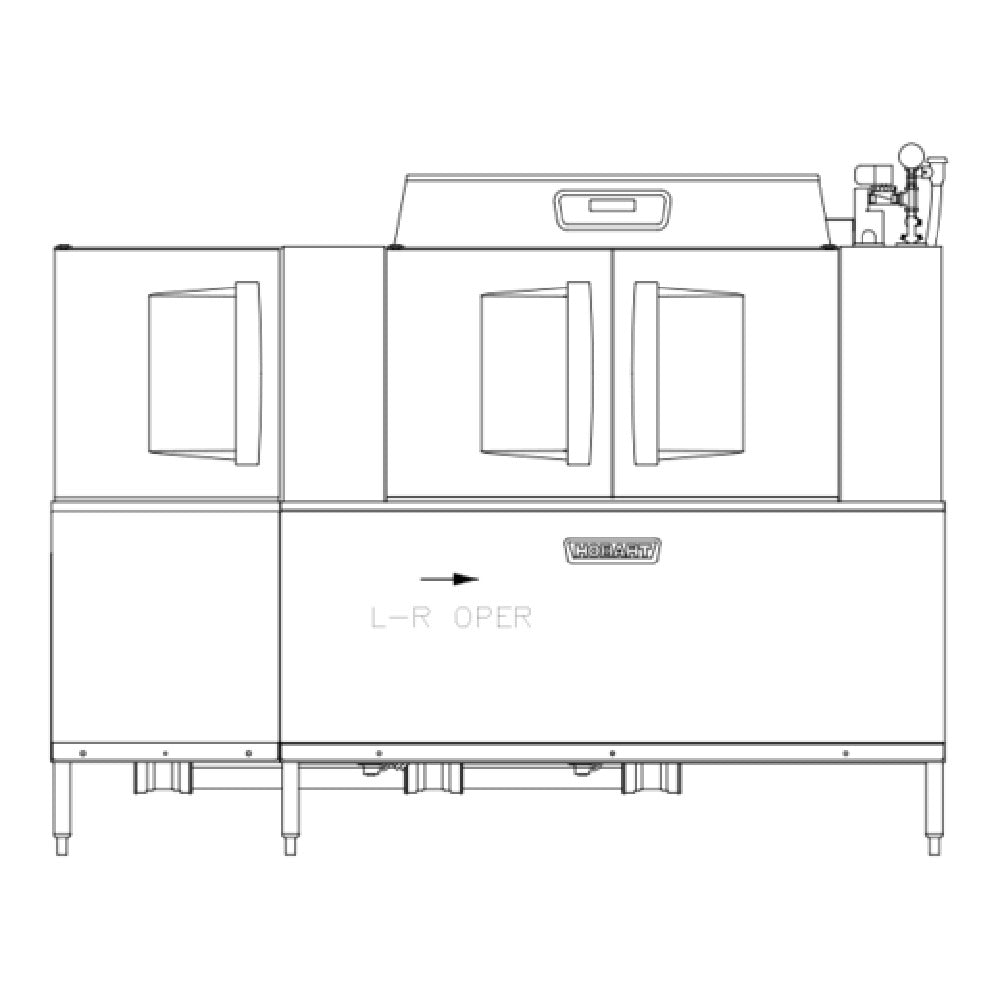 Hobart CLPS86EN-ADV+BUILDUP Conveyor Dishwasher Advansys Model (2) Tank With A Power Scrapper