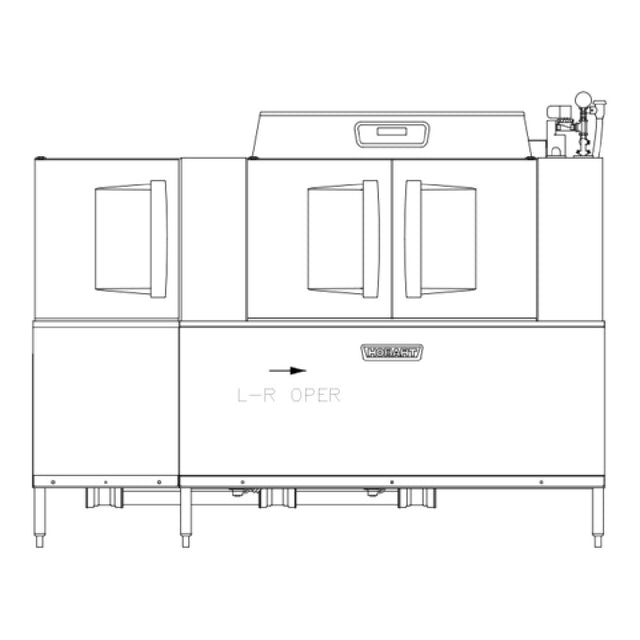 Hobart CLPS86EN-ADV+BUILDUP Conveyor Dishwasher Advansys Model (2) Tank With A Power Scrapper