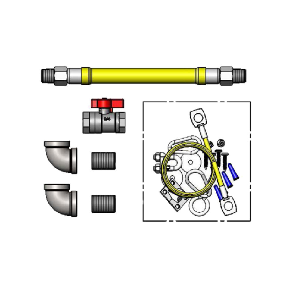 T&S Brass HG-4D-48-FF Safe-T-Link Gas Connector Hose 3/4" Connection 48" Hose