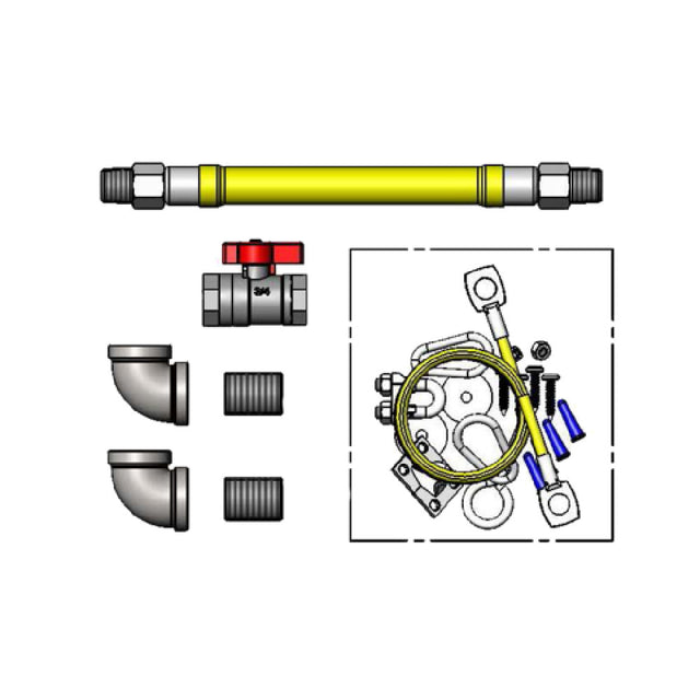 T&S Brass HG-4D-48-FF Safe-T-Link Gas Connector Hose 3/4" Connection 48" Hose