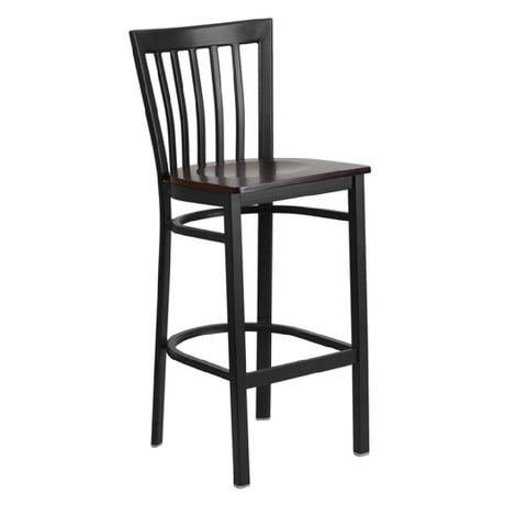 Flash Furniture XU-DG6R8BSCH-BAR-WALW-GG Hercules Series Restaurant Bar Stool Metal Schoolhouse Back