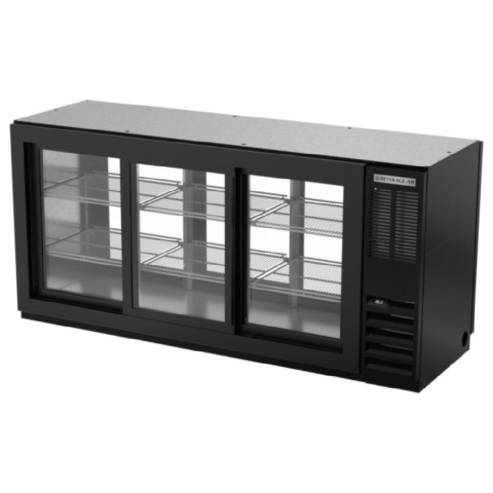 Beverage Air BB72HC-1-GS-F-PT-B Refrigerated Open Food Rated Back Bar Pass-Thru Storage Cabinet