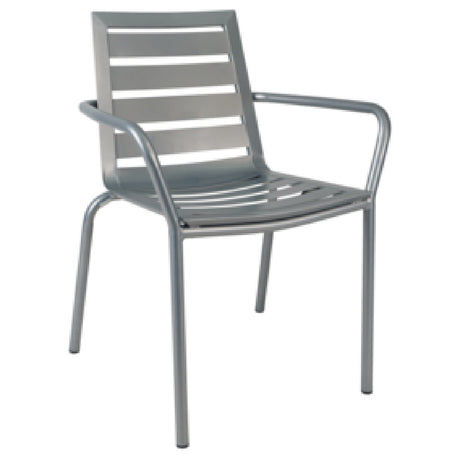 JMC Furniture ZARCO ARM CHAIR SILVER Zarco Arm Chair Outdoor Use Metal Seat & Back