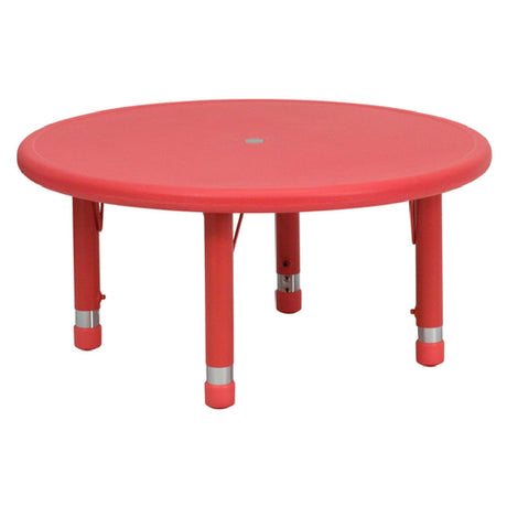 Flash Furniture YU-YCX-007-2-ROUND-TBL-RED-GG Preschool Activity Table 33" Dia. X 14-1/2" To 23-3/4" Adjustable Height