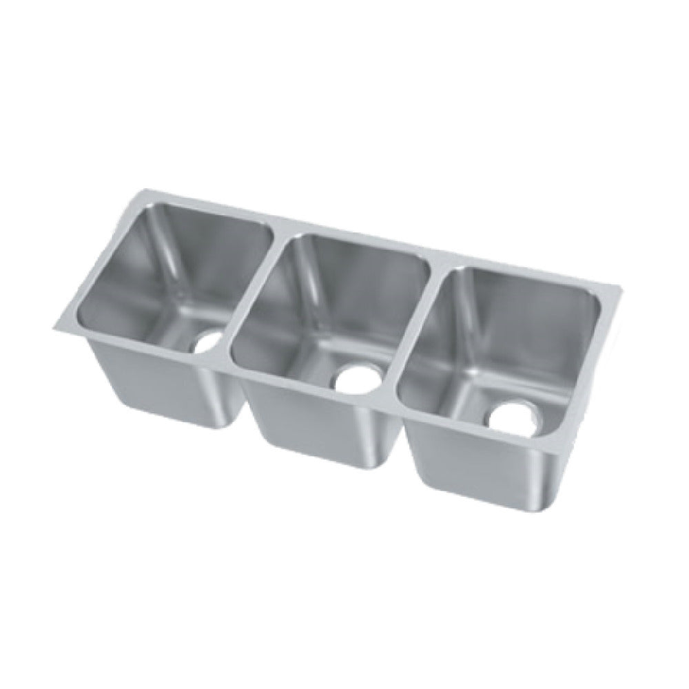 Vollrath 12123-1 Weld-In / Undermount Sink Three Compartment 14"W X 12"D X 12" Deep