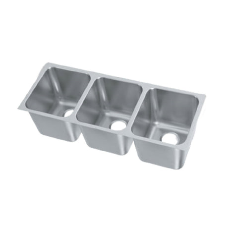 Vollrath 12123-1 Weld-In / Undermount Sink Three Compartment 14"W X 12"D X 12" Deep