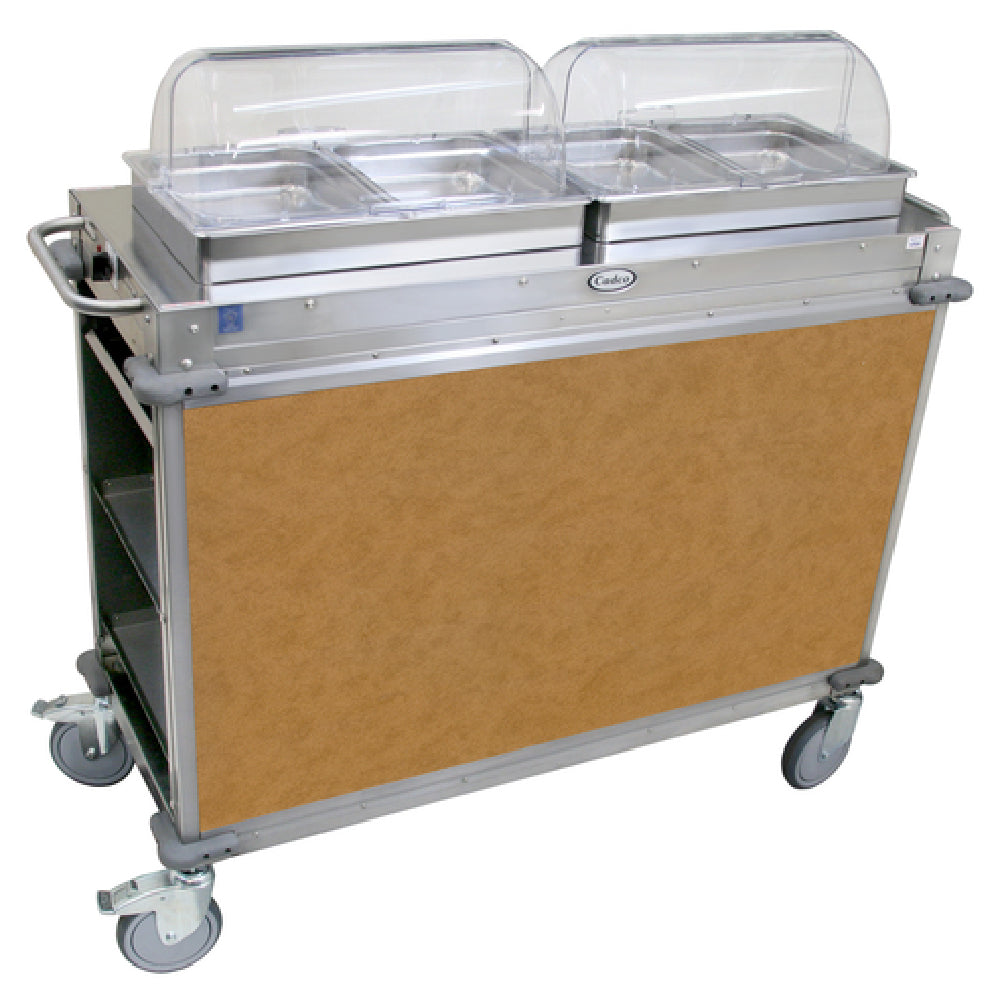 Cadco CBC-HH-L1 MobileServ® Junior Mobile Hot Buffet Cart (2) Hot Full Size Buffet Servers