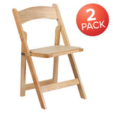 Flash Furniture 2-XF-2903-NAT-WOOD-GG Hercules Series Folding Chair Lightweight