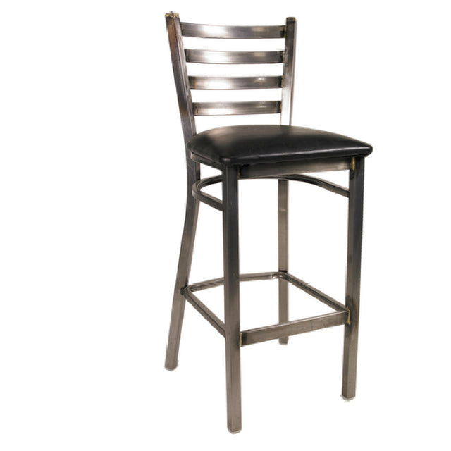 JMC Furniture WHITE HORSE BARSTOOL VINYL White Horse Barstool Indoor Use Ladder Back