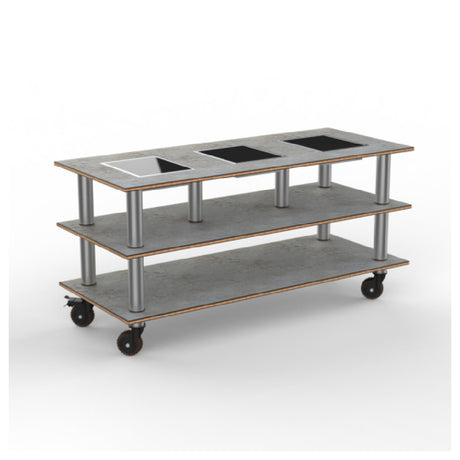 Steelite MGCMLD07GSXH - Modular Triple Warming Unit Grey Slate Brushed Stai, 71.0" X 29.5" X 35.0"
