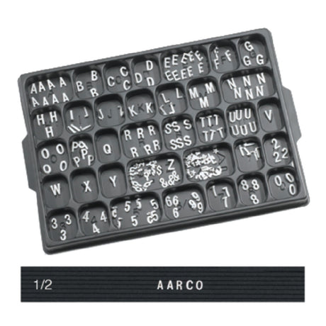 Aarco HF.50 Letter Set 1/2"H Helvetica Typeface