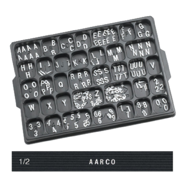 Aarco HFD.50 Letter Set 1/2"H Helvetica Typeface