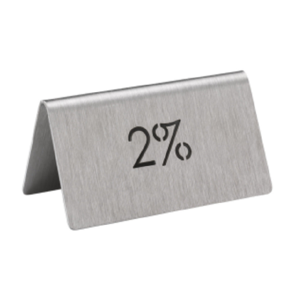 Service Ideas 1C-BF-2PCT-MOD Service Ideas Laser Cut ID Tent Table Tent 2% Brushed Stainless