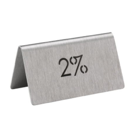 Service Ideas 1C-BF-2PCT-MOD Service Ideas Laser Cut ID Tent Table Tent 2% Brushed Stainless